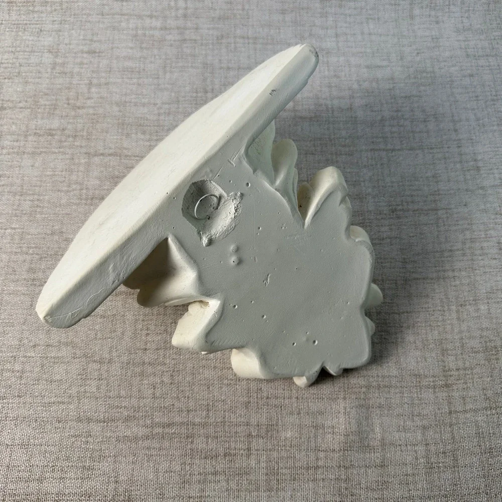 Handmade White Acanthus Wall Shelf Corbel | Architectural Decor